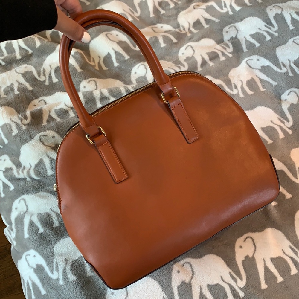 Brown pleather purse - handles/crossbody